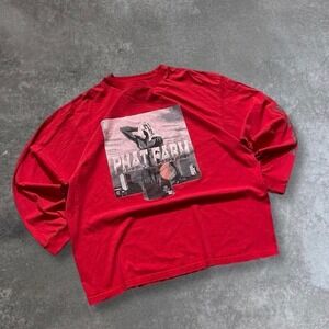 Phat Farm Red Long Sleeve Graphic T-Shirt Men's Hip Hop Rap Tee